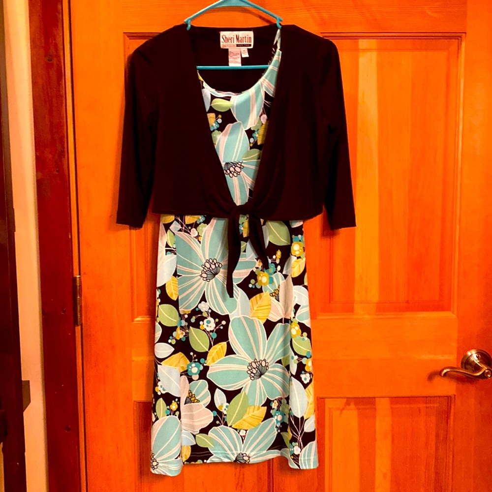 Sherry Martin dress with sweater